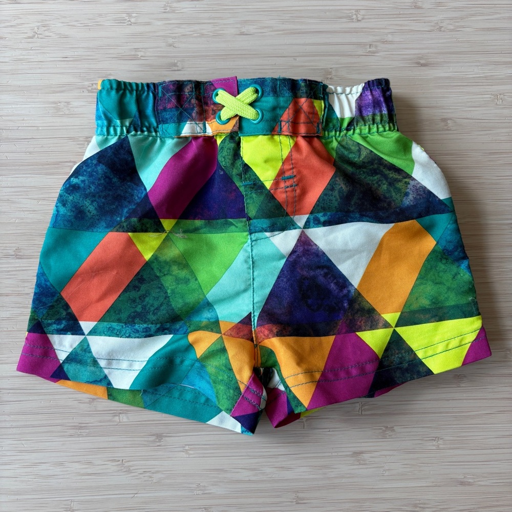 Colorful Geometric Kids Swim Shorts
